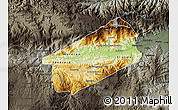 Physical Map of El Progreso, darken, semi-desaturated