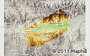 Physical Map of El Progreso, lighten, semi-desaturated