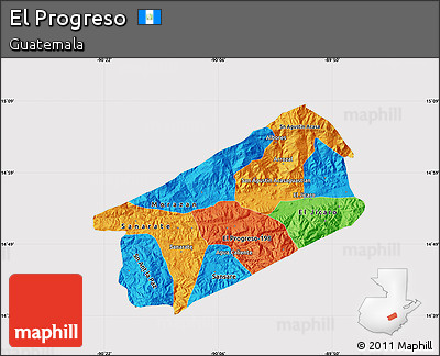 Political Map of El Progreso, cropped outside