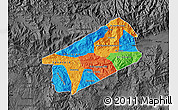 Political Map of El Progreso, darken, desaturated