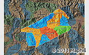 Political Map of El Progreso, darken, semi-desaturated