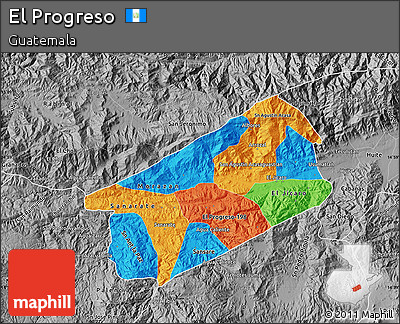 Political Map of El Progreso, desaturated