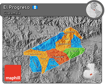 Political Map of El Progreso, desaturated