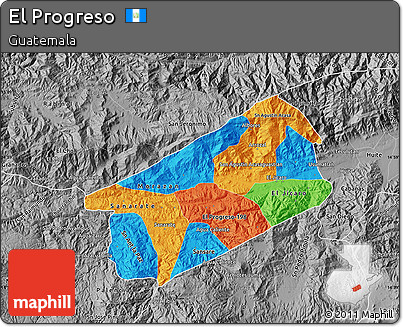 Political Map of El Progreso, desaturated