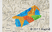 Political Map of El Progreso, shaded relief outside