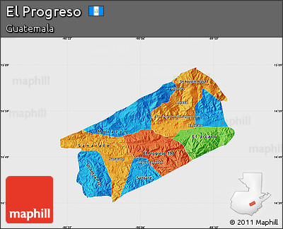 Political Map of El Progreso, single color outside