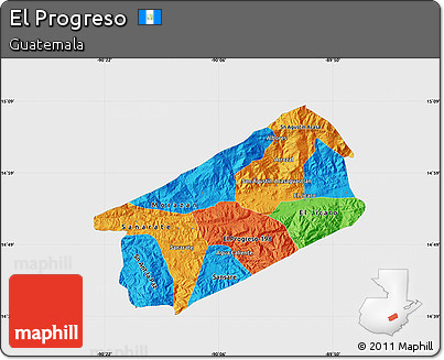 Political Map of El Progreso, single color outside