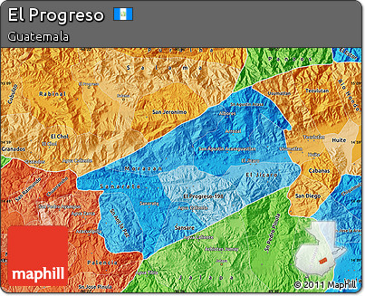 Political Shades Map of El Progreso