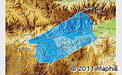 Political Shades Map of El Progreso, physical outside