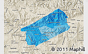 Political Shades Map of El Progreso, shaded relief outside