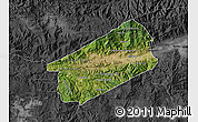Satellite Map of El Progreso, darken, desaturated