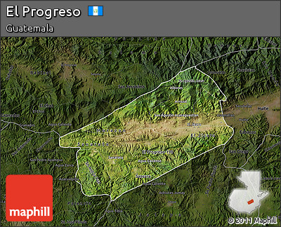 Satellite Map of El Progreso, darken