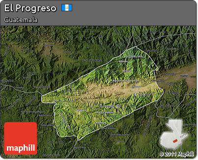 Satellite Map of El Progreso, darken