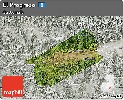 Satellite Map of El Progreso, lighten, semi-desaturated