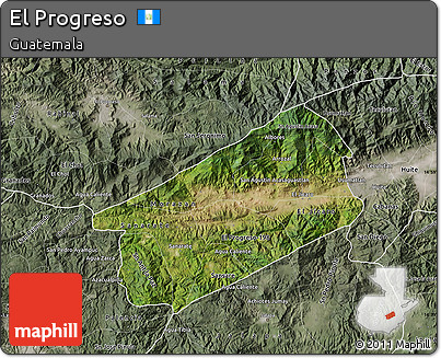 Satellite Map of El Progreso, semi-desaturated