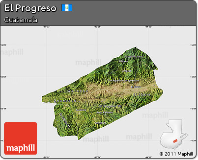 Satellite Map of El Progreso, single color outside