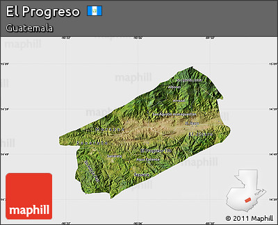 Satellite Map of El Progreso, single color outside