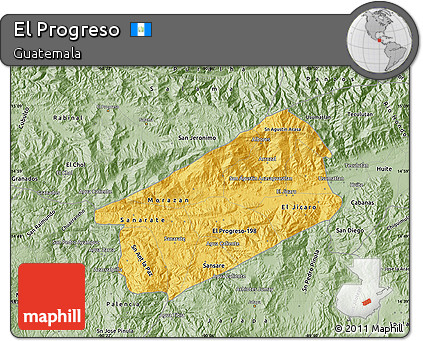 Savanna Style Map of El Progreso