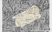 Shaded Relief Map of El Progreso, darken, desaturated