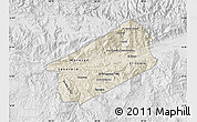 Shaded Relief Map of El Progreso, lighten, desaturated