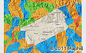 Shaded Relief Map of El Progreso, political outside