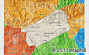 Shaded Relief Map of El Progreso, political shades outside