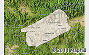 Shaded Relief Map of El Progreso, satellite outside