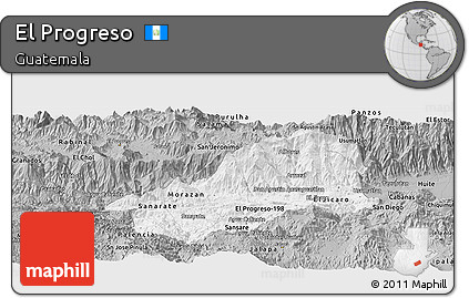 Gray Panoramic Map of El Progreso