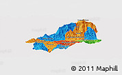 Political Panoramic Map of El Progreso, cropped outside