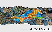 Political Panoramic Map of El Progreso, darken, semi-desaturated