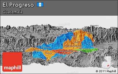 Political Panoramic Map of El Progreso, desaturated