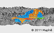 Political Panoramic Map of El Progreso, desaturated