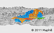 Political Panoramic Map of El Progreso, lighten, desaturated