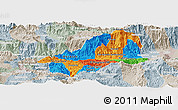 Political Panoramic Map of El Progreso, lighten, semi-desaturated