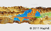 Political Panoramic Map of El Progreso, physical outside