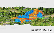 Political Panoramic Map of El Progreso, satellite outside