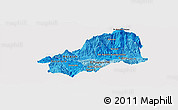 Political Shades Panoramic Map of El Progreso, cropped outside