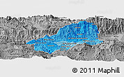 Political Shades Panoramic Map of El Progreso, desaturated