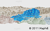 Political Shades Panoramic Map of El Progreso, lighten, semi-desaturated