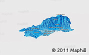 Political Shades Panoramic Map of El Progreso, single color outside