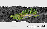 Satellite Panoramic Map of El Progreso, darken, desaturated