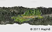 Satellite Panoramic Map of El Progreso, darken, semi-desaturated