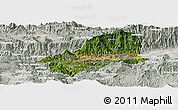 Satellite Panoramic Map of El Progreso, lighten, semi-desaturated