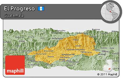 Savanna Style Panoramic Map of El Progreso