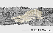 Shaded Relief Panoramic Map of El Progreso, darken, desaturated