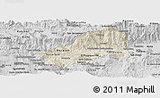 Shaded Relief Panoramic Map of El Progreso, desaturated