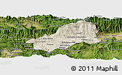 Shaded Relief Panoramic Map of El Progreso, satellite outside