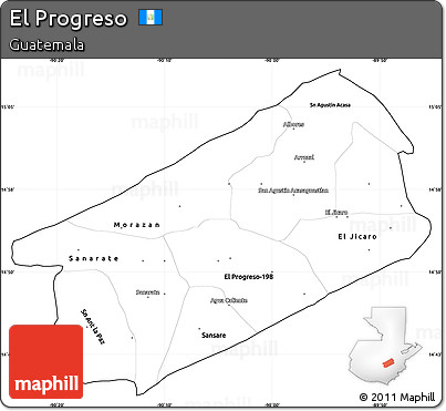 Blank Simple Map of El Progreso, cropped outside