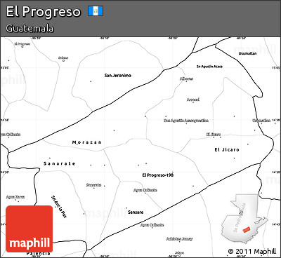 Blank Simple Map of El Progreso