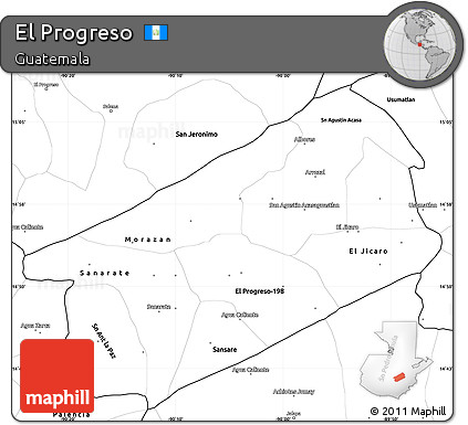 Blank Simple Map of El Progreso